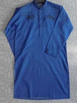 Blue Attractive Embroidered Lawn Kurta Pajama- 8-10 Years