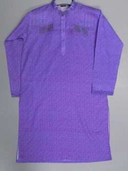 Blend Of Violet n Blue Lawn Kurta Pajama For 8-9 Years Boys