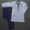 2 Colour Cute Cotton Kurta Pajama- Denim Blue 6M-3 Year