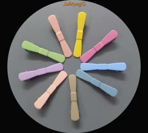 Fine Quality 3 Bow-Tie Shape Hair Clips In Multi Colours