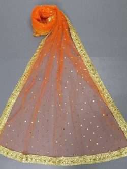 Fancy Net Dupatta With Golden Piping in Beautiful 3 Colours
