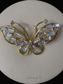 Beautifully Crafted Golden Butterfly Shape Brooch 4 Ladies
