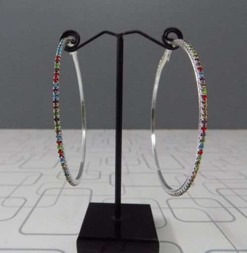 Shining Large Silver Hoop With Multi-colour Beads- 2.75" Dia 2 Shining Large Silver Hoop With Multi-colour Beads- 2.75" Dia.   <a href="https://subrung.online/product-category/fashion/jewelry/for-ladies/" target="_blank" rel="noopener noreferrer">(More Ladies Jewelry)</a>