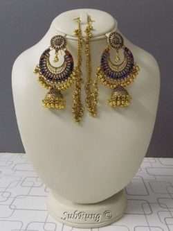 Love At First Sight – Golden Jhumkay With Multi Color Beads