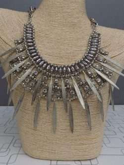 A Class Of Its Own Heavy Metallic Silver Necklace 4 Ladies