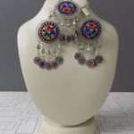 With Multi-Colour Beads In Silver Colour Earrings Set Plus Bindiya