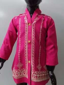 Cute In Ruby Pink Colour Embroidered Kurti 4 Young Girls