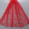 Elegant n Beautifully Embroidered Bright Red Net Dupatta