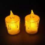 2 Crystal Battery Powered Plastic Candles 2" For Celebrations