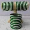 Green n White- Cute Metallic Bangles 2.5 Inches- 32 Pieces - Image 2