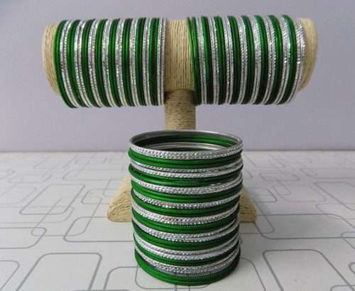 Green n White- Cute Metallic Bangles 2.5 Inches- 32 Pieces 1 <p class="pdp-mod-product-badge-wrapper">Green n White- Pakistan Independence Day- Beautiful Metallic Bangles 2.5 Inches- 6 cm Wide- 32 Pieces - For Ladies- For Celebrations- SubRung. <strong><a href="https://subrung.online/product-category/fashion/jewelry/accessories/" target="_blank" rel="noopener noreferrer">(More Accessories)</a></strong></p>