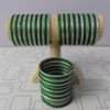 Green n White- Cute Metallic Bangles 2.5 Inches- 32 Pieces