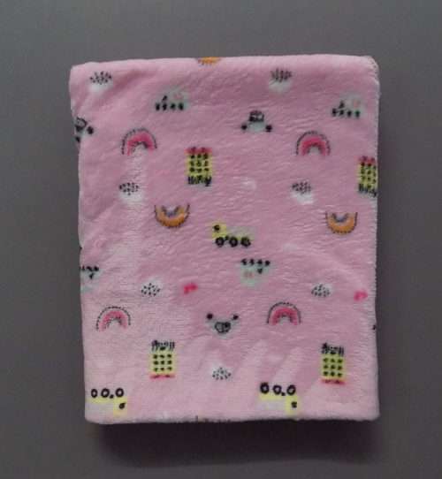 Fluffy n Cute Single Ply Very Soft Blanket 4 Newborns- 3 Colors