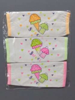 3 Very Soft 9 x 9 Inches of Hand n Face Towel In 3 Cute Colours