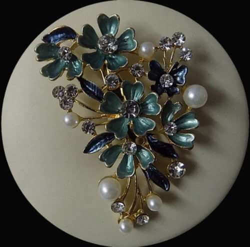 Beautiful Floral Shape Golden Brooches- 2 Different Color Variations