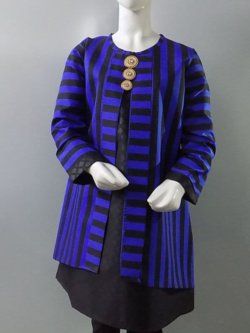 Trendy China Polyester Stitched Blue n Black- Open Front Kurti Age  6-13 Years