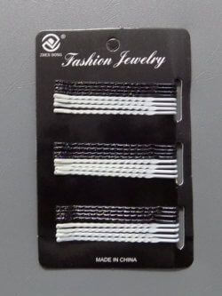 4 Everyday Use Hair Pins 6cm Coated Metallic Black & White- 24 In 1 Pkt