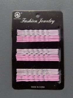 4 Everyday Use Hair Pins 6cm Coated Metallic In Shades Of Pink- 24 In 1 Pkt