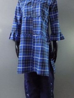 Casual Flannel 2 Piece Stitched In Blue Shades Age 13+ Medium Size