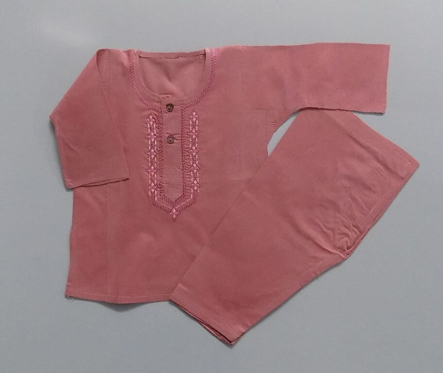 For Casual Tea Pink Embroidered Cotton Shalwar Kurta In 3 Sizes