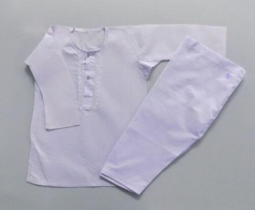 Perfect Summer Gift White Embroidered Cotton Shalwar Kurta 2-4.5 years
