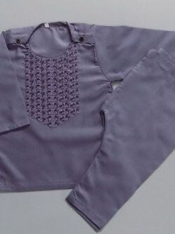 Cute Stylish Purple High Quality Wash n Wear Kurta Pajama 0-1.5 Years