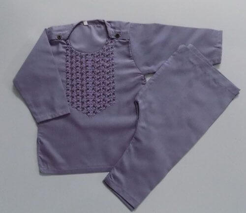 Cute Stylish Purple High Quality Wash n Wear Kurta Pajama 0-1.5 Years
