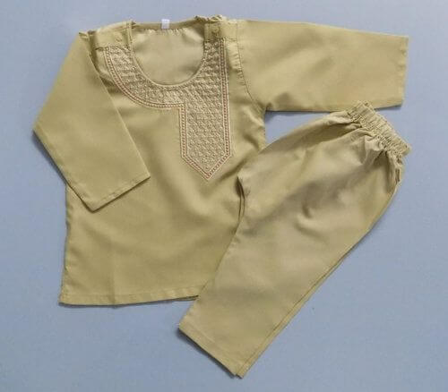 Cute Stylish Laguna Yellow High Quality Wash n Wear Kurta Pajama 1-2 Years