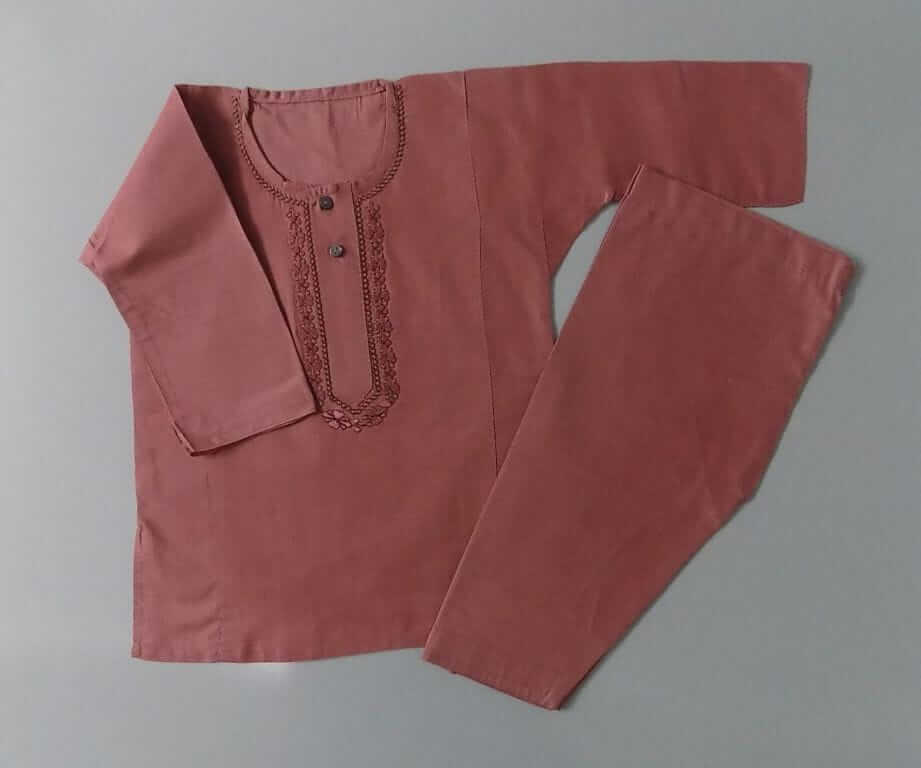 Cute In Tea Pink Casual Light Cotton Kurta Shalwar- Age 0 to 2 Years