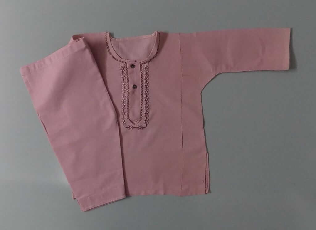 Cute In Light Pink Casual Light Cotton Kurta Shalwar- Age 0 to 2 Years