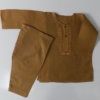 Cute In Pecan Brown Casual Light Cotton Kurta Shalwar- Age 0 to 2 Years