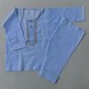 Cute In Light Blue Casual Light Cotton Kurta Shalwar- Age 0 to 2 Years