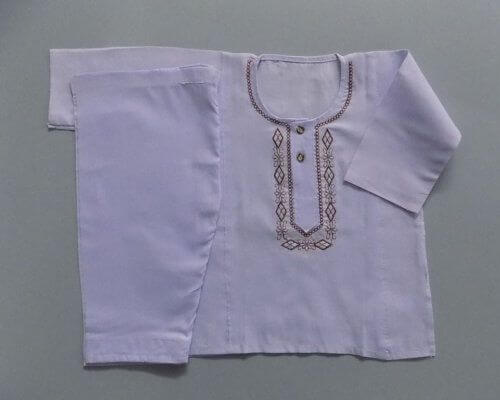 Cute In White Casual Light Cotton Kurta Shalwar- Age 0 to 2 Years
