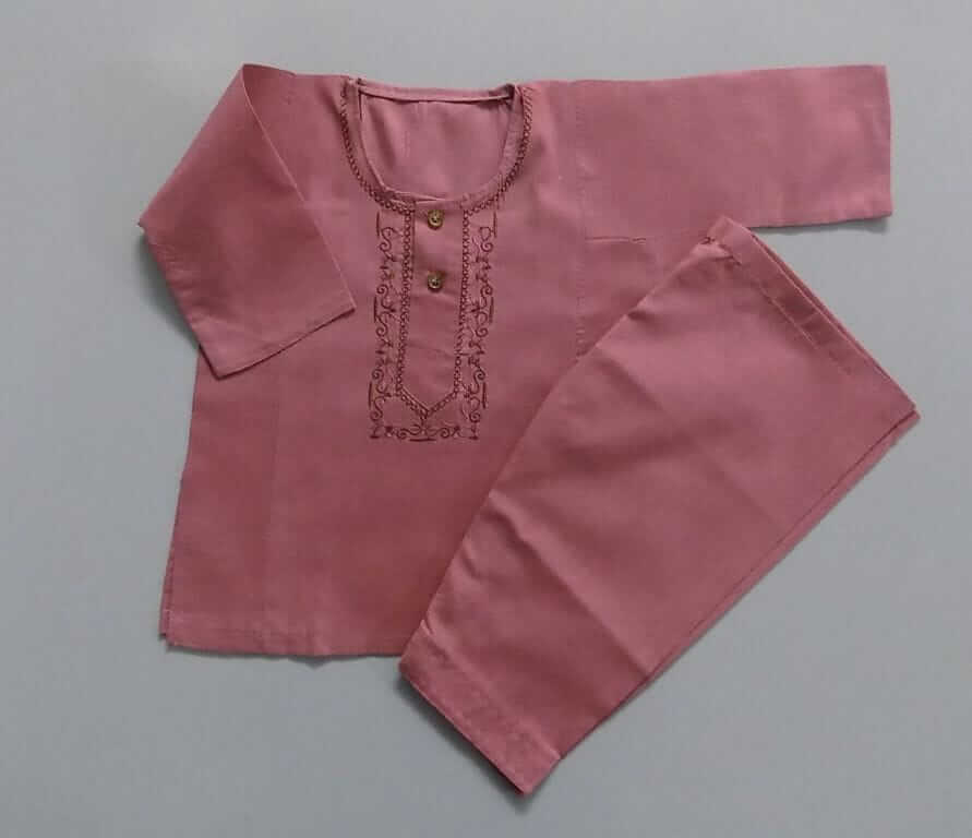 Cute In Tea Pink Casual Light Cotton Kurta Shalwar- Age 0 to 6 Months