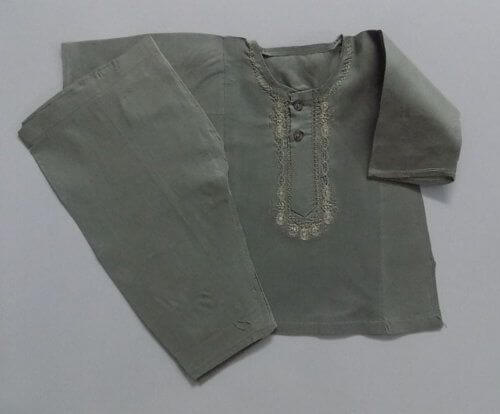 Casual Use Fern Green Embroidered Cotton Shalwar Kurta 0 Size