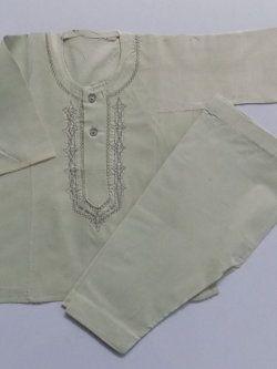 Casual Use Light Sage Green Embroidered Cotton Shalwar Kurta 0 Size