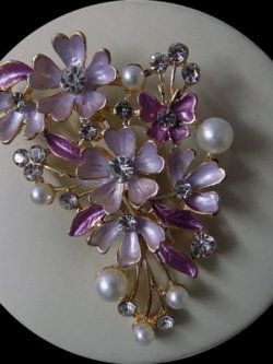 Beautiful Floral Shape Golden Brooches- 3 Different Color Variations