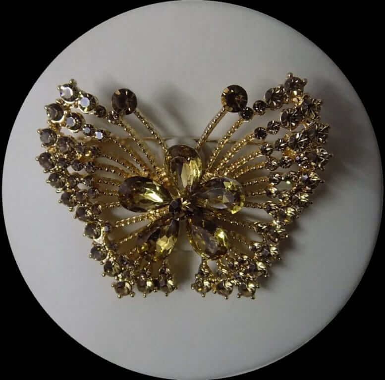 High Quality Attractive Butterfly Shape 2" In Golden Colour Brooch