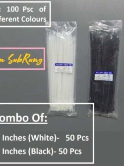 100 Pcs White n Black Tie Knots Combo Pack of 50 Each of 12 Inches