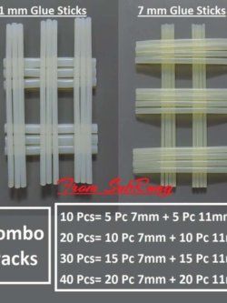 Combo Packs of 11mm n 7mm Adhesive Glue Stick -In Qty of 10 20 30 n 40