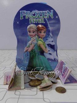 Cute Large Frozen Character Metallic Money Box- 6.5×4.5 Inches