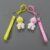 Two Cute Astronaut Shape Key Chains- Yellow And Pink- 6" Length