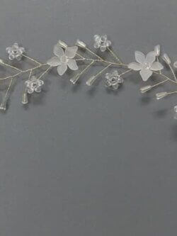 Fancy White Floral Crown Head Band For Girls 12 Inches Long