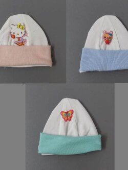 Set Of 3 Caps For New Born In One Pack- In 3 Colours