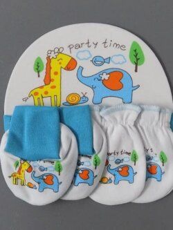 Good Quality Set Of Cap- Mittens- Socks For New Borns- In 4 Colours