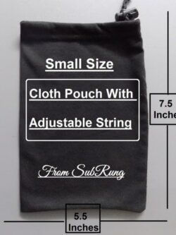 Combo of 2 Cloth Pouches 5.5 x 7.5 Inches In Black n Navy With String