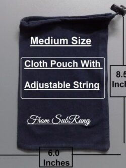 Combo of 3 Cloth Pouches 6 x 8.5 Inches In Black- Navy- Grey With String