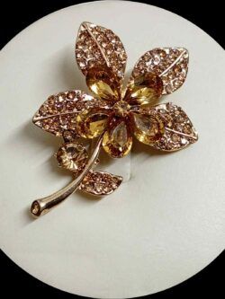 Attractive Golden Floral Shape Brooch For Girls n Ladies 2″